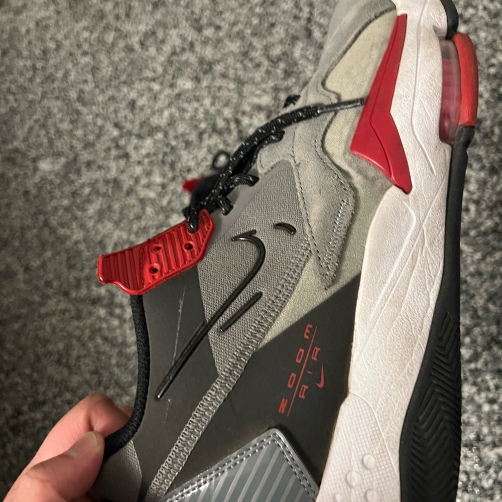 Jordan Zoom Air Athletic Shoes - Gray, Red, Black